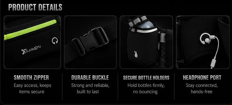 Dual Pocket Marathon Running Belt