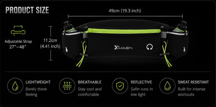 Dual Pocket Marathon Running Belt